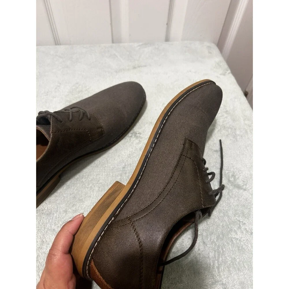 George Men’s Brown Oxford Dress Shoes Lace Up Size 13 Memory Foam Casual Formal